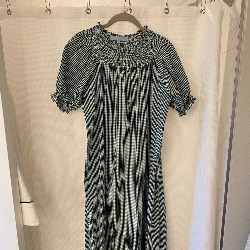 Hill House Home Green Gingham Caroline Nap Dress